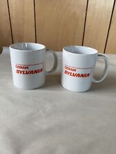 Osram Sylvania Coffee Cups Mugs 2 Advertising White Orange Print picture
