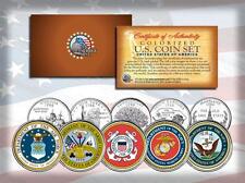 U.S. ARMED FORCES MILITARY LOGOS US STATE QUARTER 5-COIN SET ARMY MARINES NAVY picture