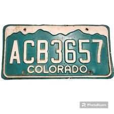 VTG 1990's COLORADO License Plate ACB3657 Green Mountain CO USA Authentic Metal picture