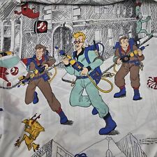 Vintage Ghostbusters Twin Flat Sheet 1986 Cutter Fabric Stay Puft 1980s #549 picture