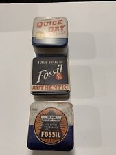 Lot Of 3 Fossil Watch Tins Display NO WATCHES picture
