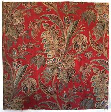 Antique Beautiful Rare 19th C. Cotton French Exotic Paisley Leaf Fabric  (3011) picture