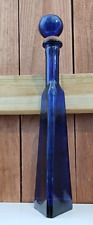 Triangle Cobalt Blue Wine Bottle & Cork Stopper 17