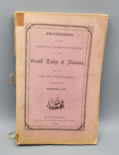 1858 Proceedings of the Annual Communication of the Grand Lodge of Alabama Book picture