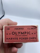 Vintage Poker Chips Olympic Harvite in Box  picture
