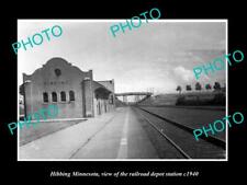 OLD 6 X 4 HISTORIC PHOTO OF HIBBING MINNESOTA THE RAILROAD DEPOT STATION c1940 picture