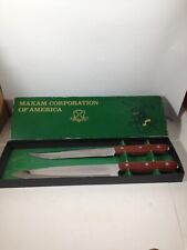 Vintage Maxam Corporation of America Steel Carving Knife Set picture