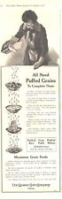 1918 Quaker Oats Antique Print Ad WW1 Era Puffed Grains Cereals Breakfast picture