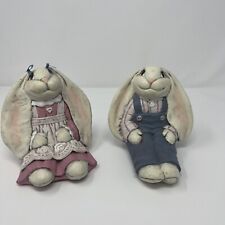 Ceramic Rabbit Bunny Figurine Easter Country Decor Ceramic Boy Girl Cottage Core picture