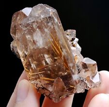 80.1g Natural Transparent Gold Rutilated Quarte Hair Crystal Mineral  Specimens picture