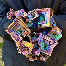 6.9LB Rainbow Bismuth ore Crystal titanium Metal Mineral Specimen point healing picture
