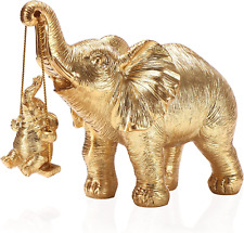 Elephant Statue. Gold Elephant Decor Brings Good Luck, Health, Strength. Elephan picture