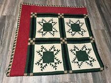 Vintage Snowflake Patchwork Quilt 82 x 82 Nice Warm 16 inch Snowflakes picture
