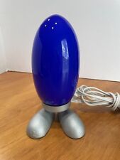 Rare 90's IKEA Fjorton Dino Egg Blue Accent Lamp Glass, Works Great picture