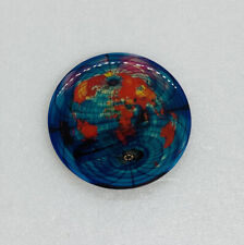 Vintage Earth Magnetic Field Art Design Fridge Magnet Globe Map Enamel Rare 31 picture