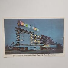 Yankee Clipper Hotel Fort Lauderdale Florida Vintage Chrome Postcard Night View picture