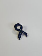 Dark Blue Awareness Ribbon Lapel Pin Colon Cancer & Colorectal Cancer Awareness  picture