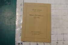 vintage 1921-22 year book MACDOWELL CLUB the athenaeum Milwaukee, Wis. 21pgs picture