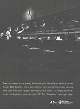 1966 AT&T Bell Telephone Vintage Print Ad Nighttime Operators picture