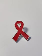 Heart Disease Red Awareness Ribbon Lapel Pin picture