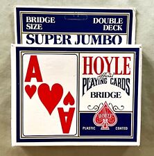 Vintage “HOYLE Super Jumbo Playing Cards” ~ 2 Bridge Size Decks ~ New Old Stock picture