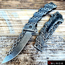 Fantasy CHAIN Spring Assisted Open Folding Pocket Knife Combat Tactical New picture