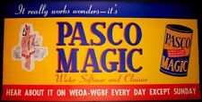 Vintage Household Poster Pasco Magic Water Softener & Cleaner NOS Sign 1950's picture