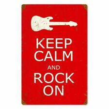 KEEP CALM AND ROCK ON ELECTRIC GUITAR LOGO 18