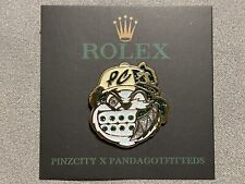 Pinzcity x Panda Got Fitteds Rolex Gold Green White panda scare bear hat pin picture