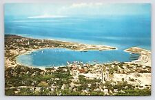 c1950s Village & Harbor Aerial View Ocracoke Island North Carolina NC Postcard picture