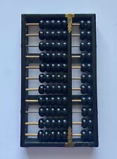 Vintage Chinese Lotus Flower Brand Abacus 11 Rods 77 Beads Brass Hardware picture