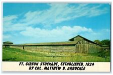 c1960's Ft. Gibson Stockade By Col. Matthew B. Arcbucle Oklahoma OK Postcard picture