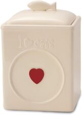 I Love Cats Treat Jar, Large Cream Ceramic Pet Food Container by Pavilion Gift picture