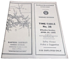 APRIL 1965 UNION PACIFIC KANSAS DIVISION EMPLOYEE TIMETABLE #38 picture