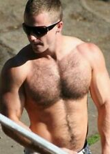 Shirtless Male Muscular Hairy Chest Abs Sunglasses Work Beefcake PHOTO 4X6 B2013 picture