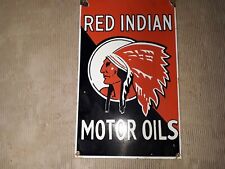 PORCELIAN RED INDIAN ENAMEL SIGN SIZE 32X15 INCHES picture