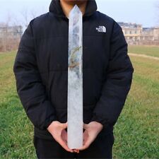 6.65lb  Natural White Clear Quartz Obelisk Energy Cystal Point Wand Tower Reiki  picture