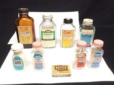 Large Vintage Lot Aspirin Medicine Bottles Tin Glass Pain Relief Bayer Rare picture