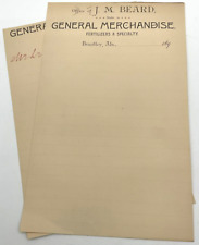 Antique 1890s Letterhead Ephemera JM Beard General Merchandise Brantley AL Paper picture