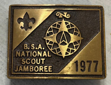 BSA Max Silber 1977 National Scout Jamboree Boy Scout Belt Buckle picture