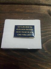 Sex is like Snow Vintage Enamel Pin Funny Pins Humorous  Printed with Typo Rare picture