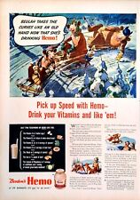 1944 Borden's Print Ad Hemo Drink Milk Vitamins Elsie The Borden's Cow picture
