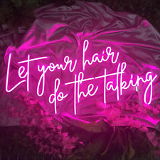 Let Your Hair Do the Talking Neon Sign,Large Beauty Hair Salon Signs LED Neon Li picture