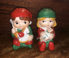 Vintage 1983 Avon Claus & Company Santa's Helpers Elves Salt & Pepper Shakers picture