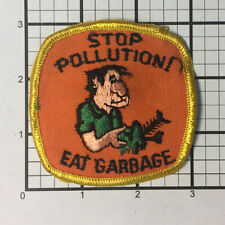 Vintage 1970's Stop Pollution Eat Garbage patch and stored over 40years Funny picture