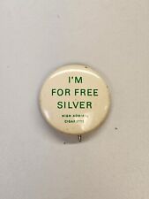 I'm For Free Silver HIGH ADMIRAL Cigarettes PIN-BACK Vintage picture