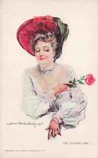 Unused Pretty Lady Teasing Girl Howard Chandler Christy Artist Signed Postcard picture