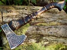 BEAUTIFULL CUSTOM HANDMADE 20'' LONG CARBON STEEL AXE WITH PERFECT ACHING picture