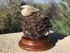 Black Capped Chickadee Figurine Vintage Bird With Nest Figure Life Sized Rare picture