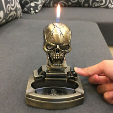 Novelty Skull Shape Cigarette cigar Ashtray Ash Tray with Refillable lighter picture